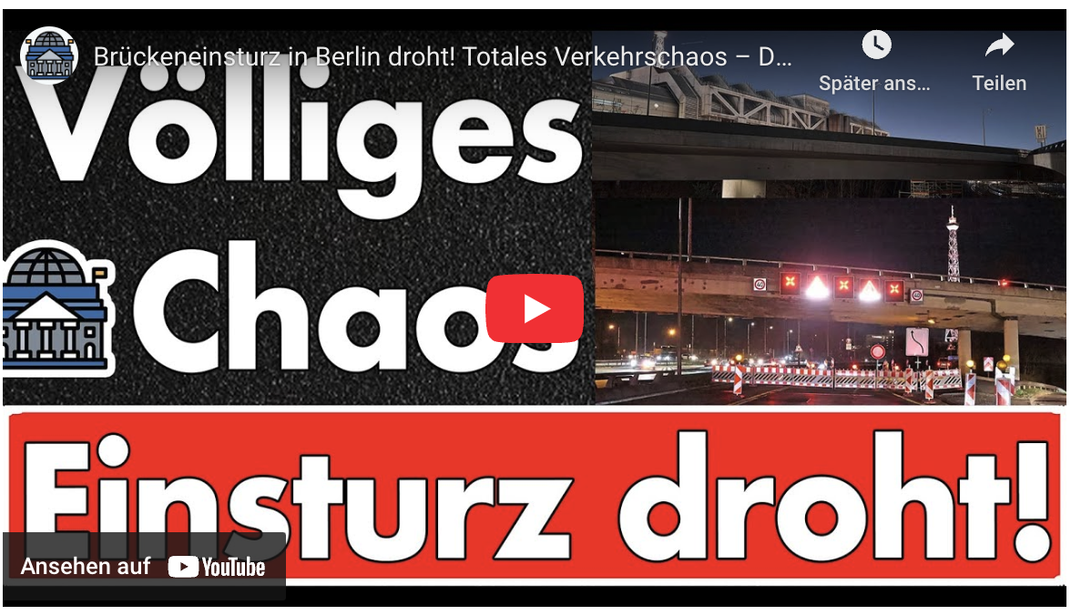 Marodes Deutschland! Brückeneinsturz in Berlin droht! Totales Verkehrschaos – Deutschlands Infrastruktur völlig am Ende!
