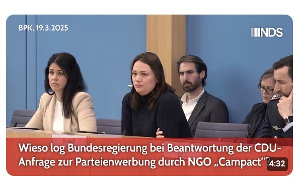 Wieso log Bundesregierung bei Beantwortung der CDU-Anfrage zur Parteienwerbung durch NGO „Campact“?
