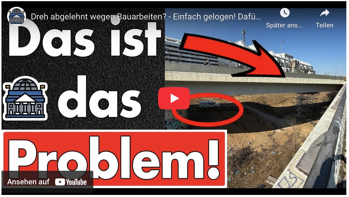 Dreh abgelehnt wegen Bauarbeiten? – Einfach gelogen! Dafür bekommen Sie meine Steuern? Ihr spinnt!