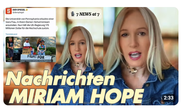 NACHRICHTEN MIRIAM HOPE – 7 NEWS AT 7 – Irland Massenmigration Dänemark White House etc.