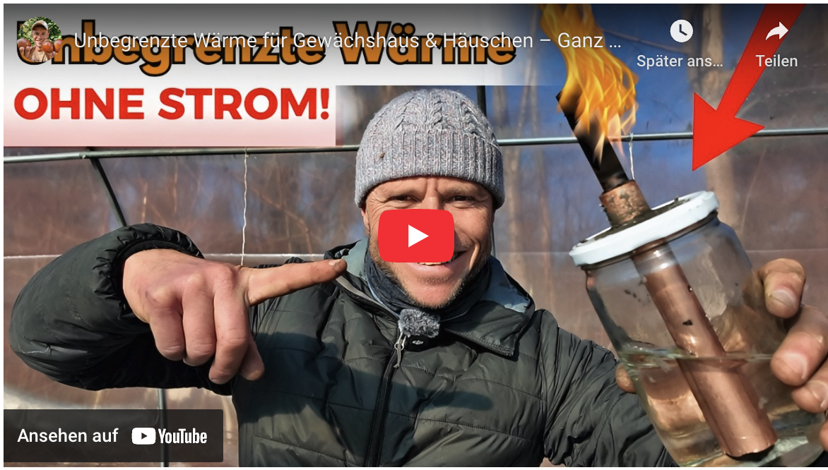 Unbegrenzte Wärme für Gewächshaus & Häuschen – Ganz ohne Strom! 