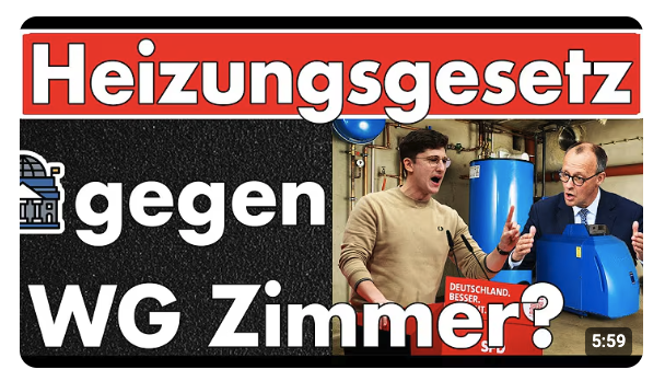 Kuhhandel um Heizungsgesetz! WG-Zimmer für 400 Euro gegen Änderung beim Gebäudeenergiegesetz GEG!