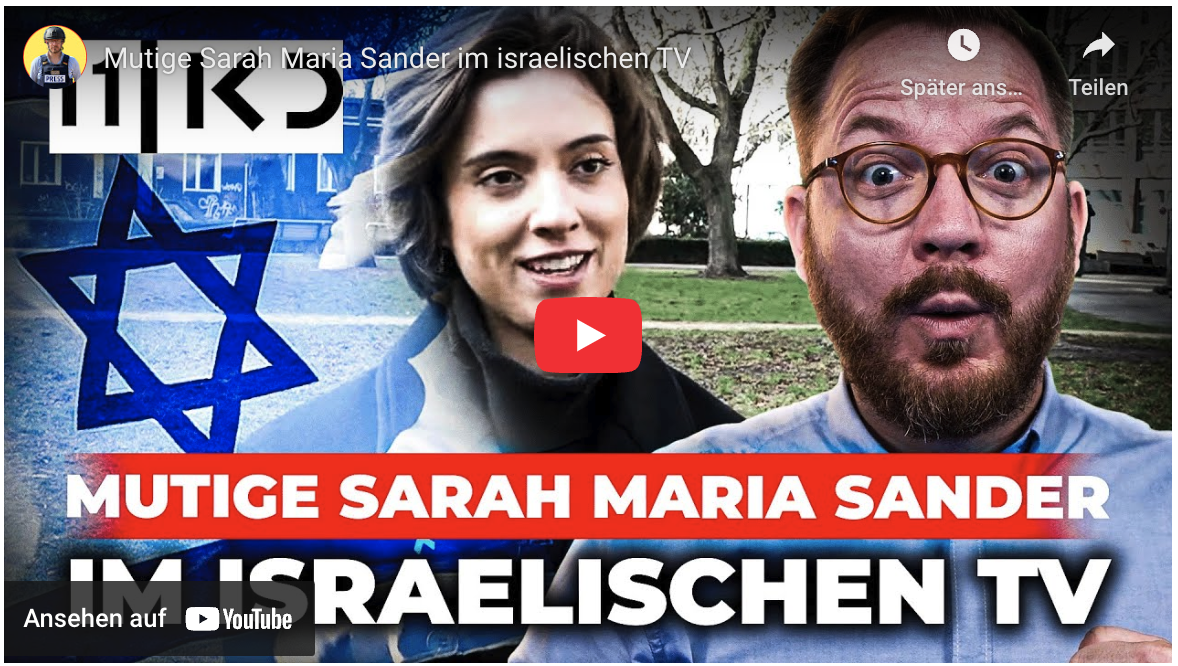 Mutige Sarah Maria Sander im israelischen TV