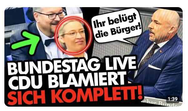 PEINLICH! CDU pöbelt gegen AfD und BLAMIERT sich dabei komplett! Bundestag Live