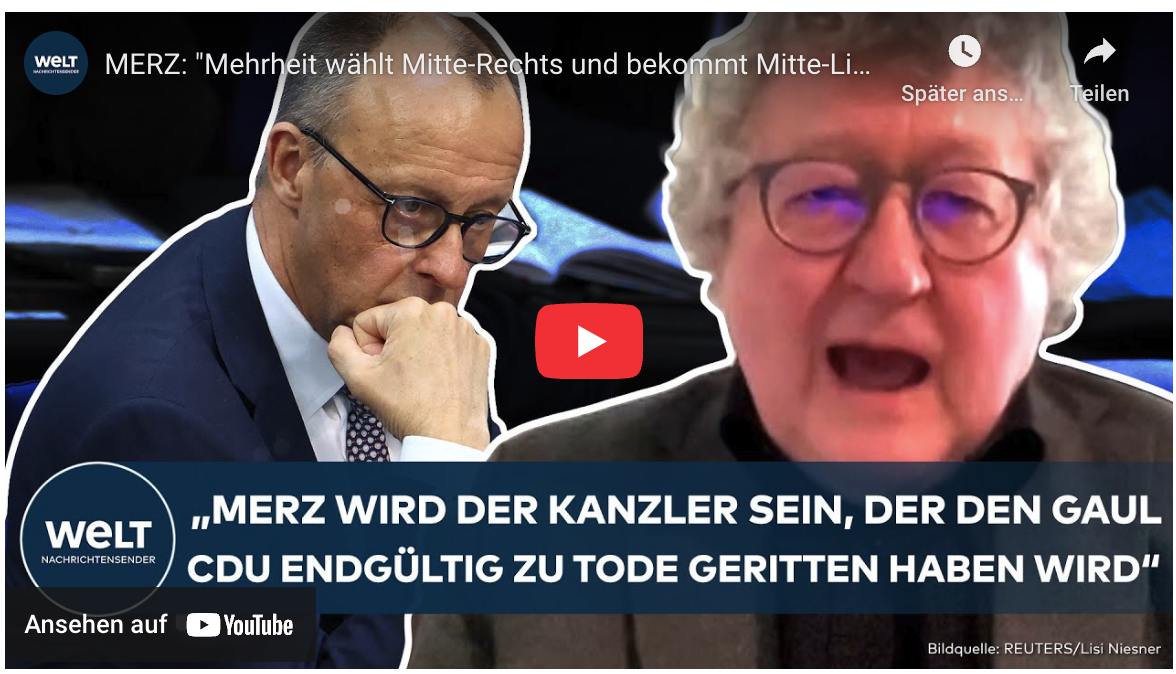 MERZ: „Mehrheit wählt Mitte-Rechts und bekommt Mitte-Links“ Patzelts Abrechnung mit der CDU