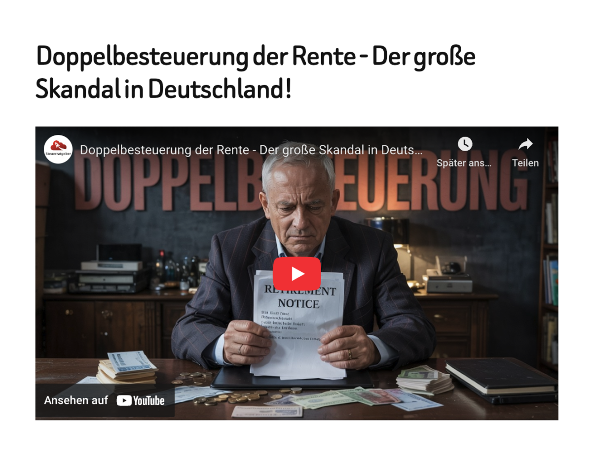 Doppelbesteuerung der Rente – Der große Skandal in Deutschland!