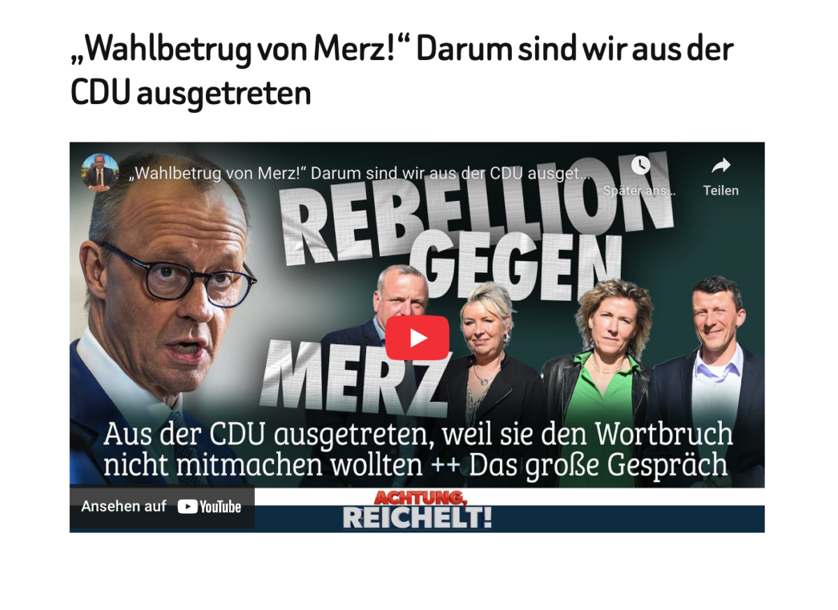 „Wahlbetrug von Merz!“ Darum sind wir aus der CDU ausgetreten 