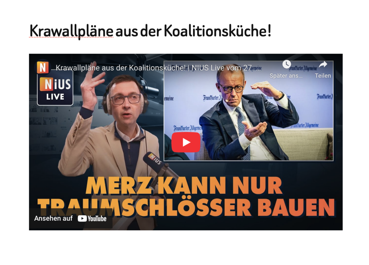 Krawallpläne aus der Koalitionsküche! 