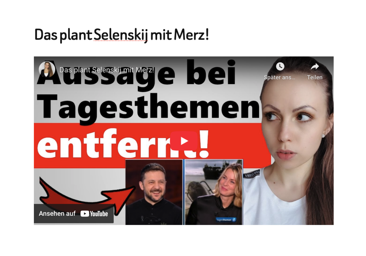 Das plant Selenskij mit Merz!