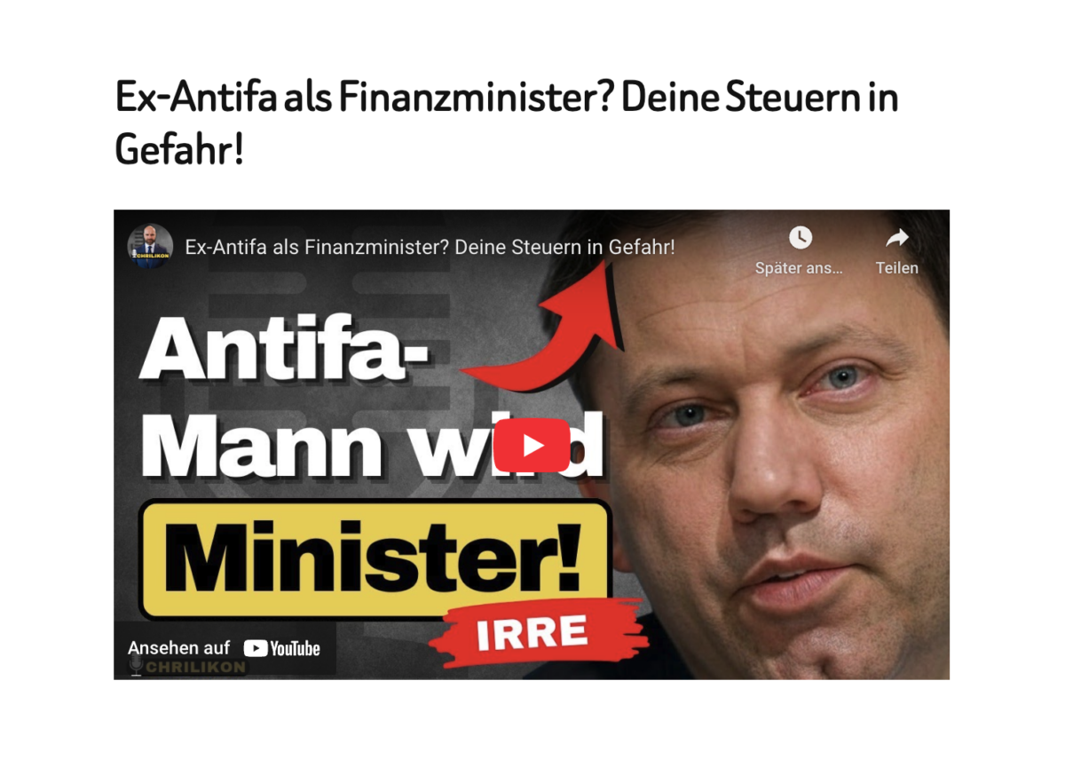 Ex-Antifa als Finanzminister? Deine Steuern in Gefahr!