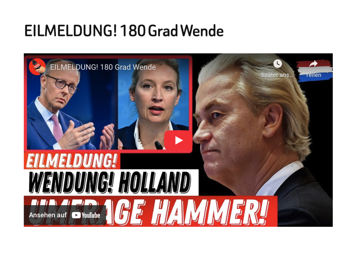EILMELDUNG! 180 Grad Wende
