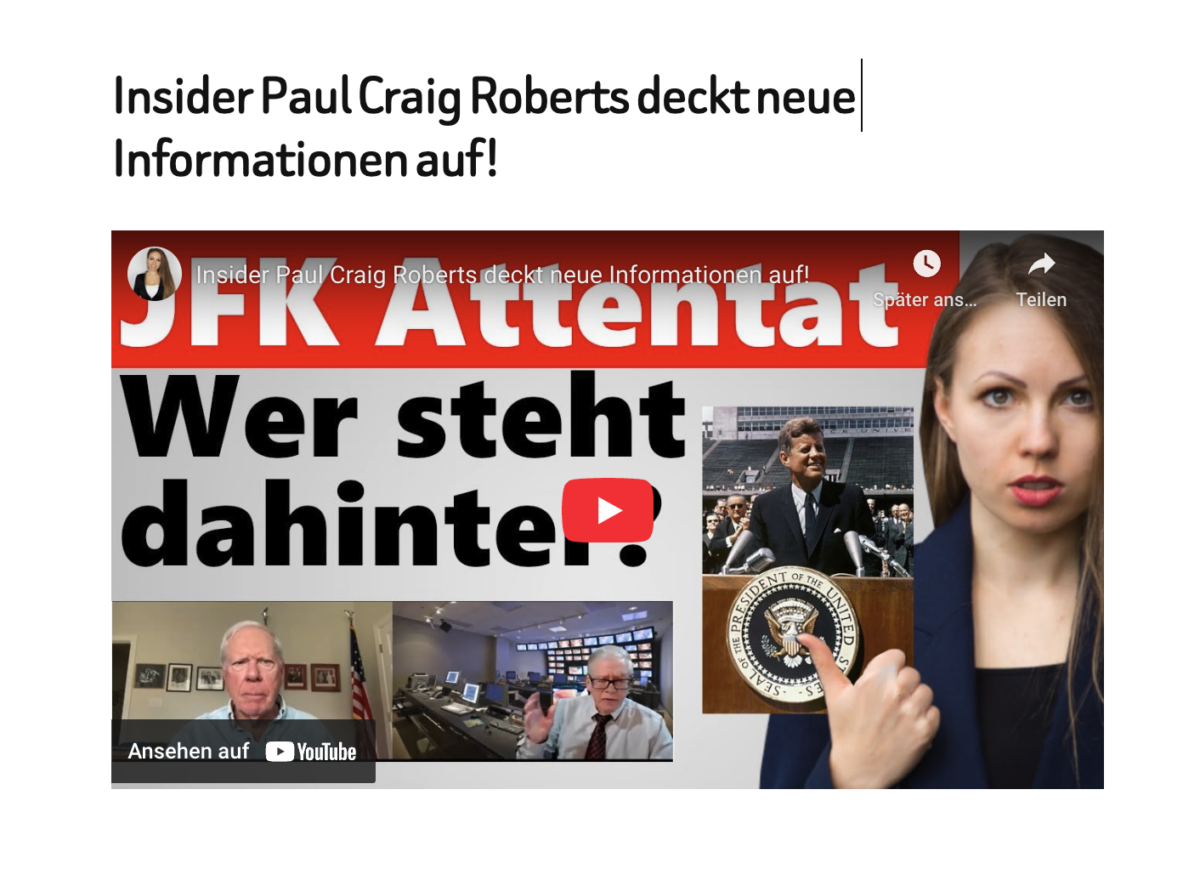 Insider Paul Craig Roberts deckt neue Informationen auf!
