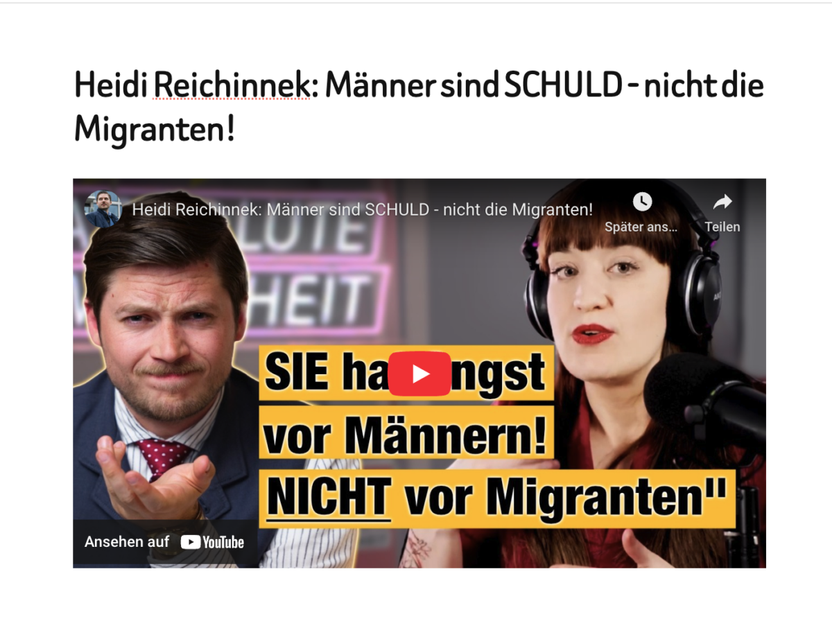 Heidi Reichinnek: Männer sind SCHULD – nicht die Migranten!