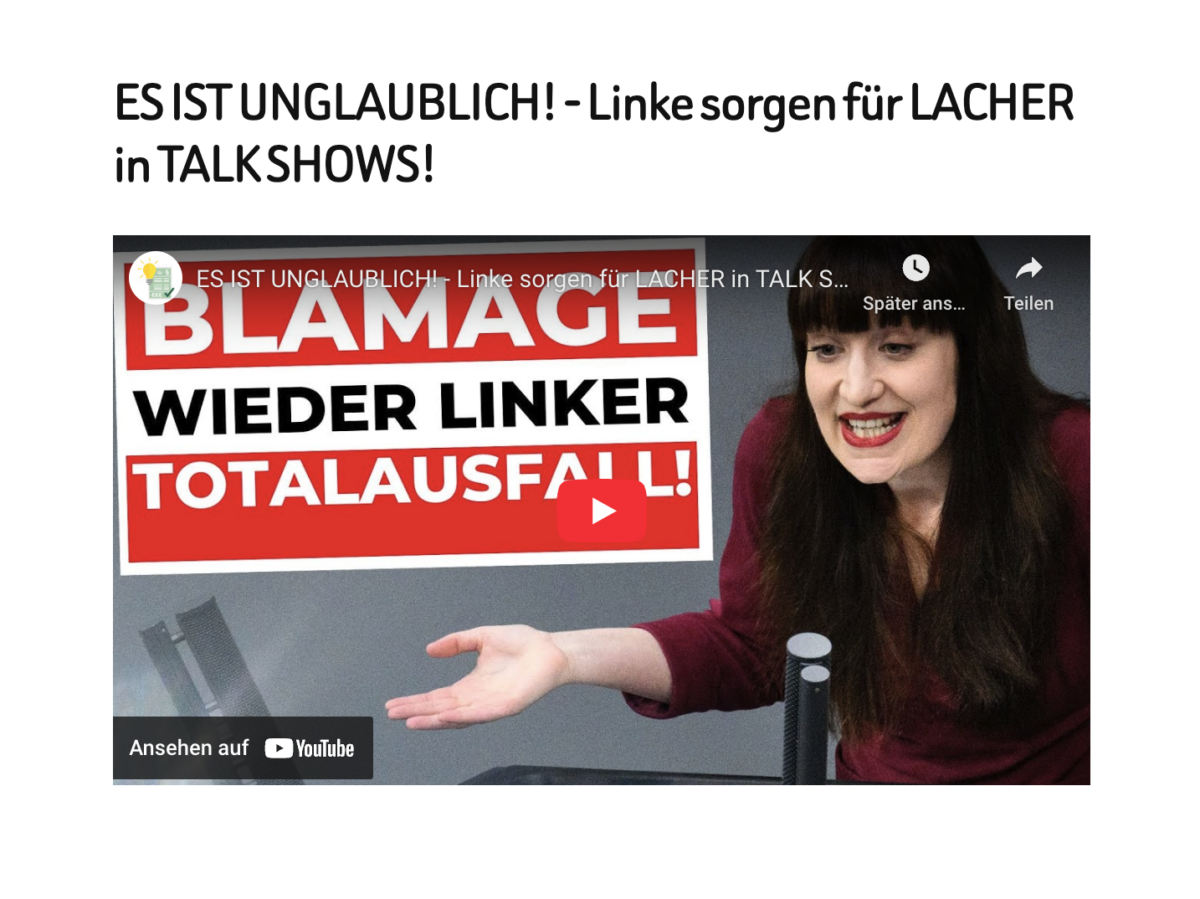 ES IST UNGLAUBLICH! – Linke sorgen für LACHER in TALK SHOWS!