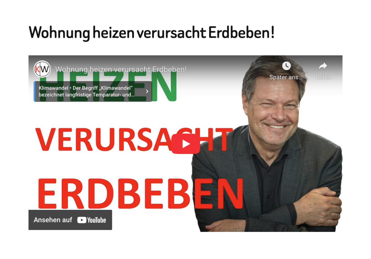 Wohnung heizen verursacht Erdbeben!