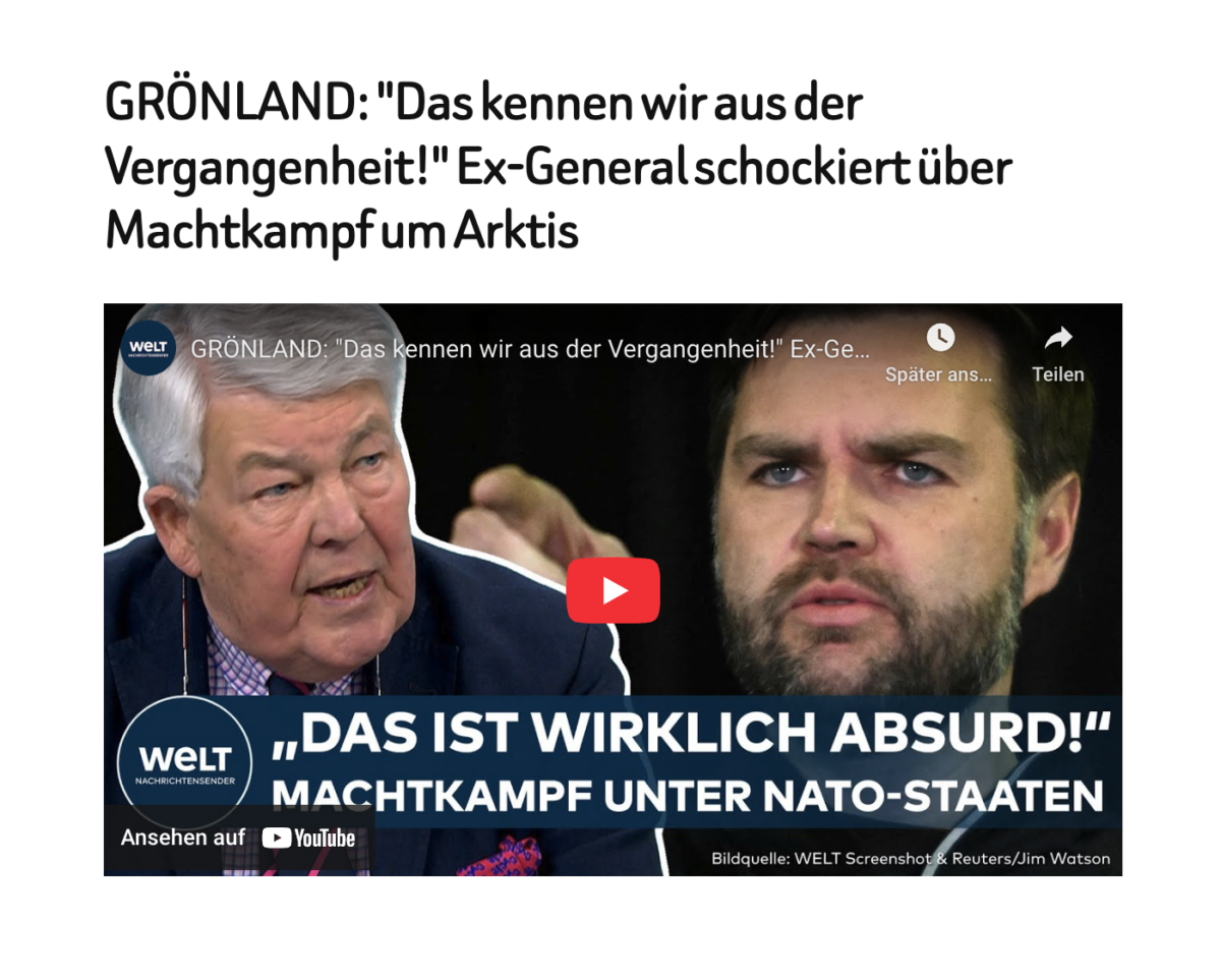GRÖNLAND: „Das kennen wir aus der Vergangenheit!“ Ex-General schockiert über Machtkampf um Arktis