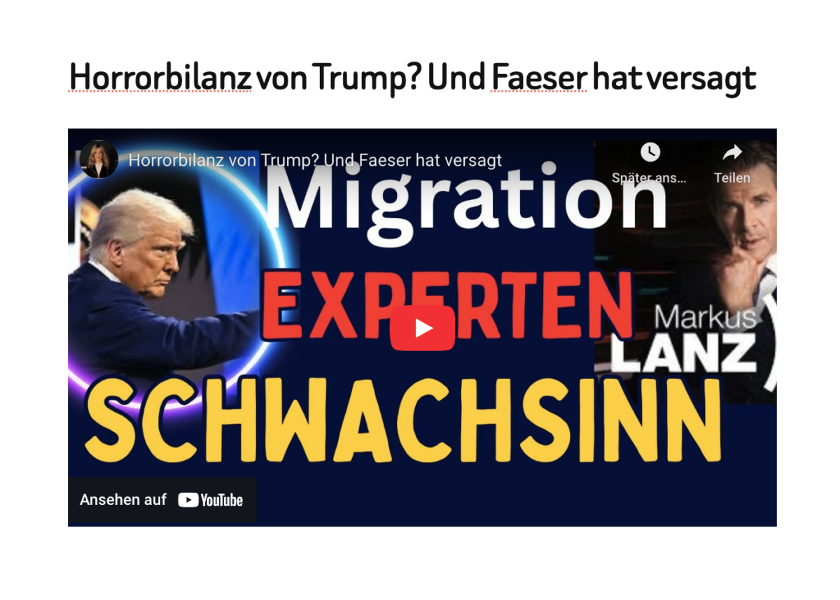 Horrorbilanz von Trump? Und Faeser hat versagt
