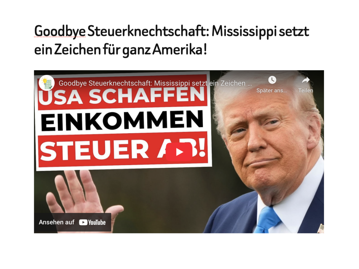 Goodbye Steuerknechtschaft: Mississippi setzt ein Zeichen für ganz Amerika!
