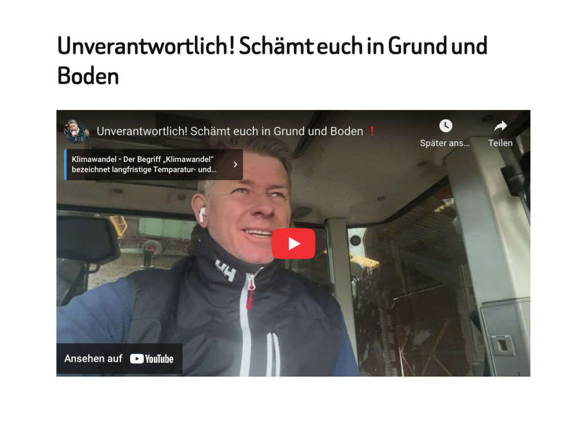 Unverantwortlich! Schämt euch in Grund und Boden 