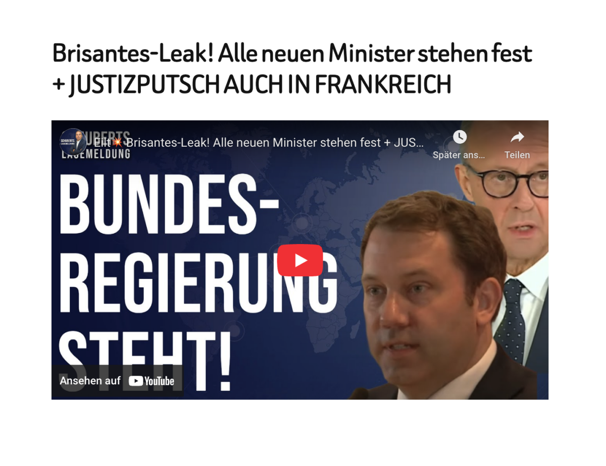 Brisantes-Leak! Alle neuen Minister stehen fest + JUSTIZPUTSCH AUCH IN FRANKREICH