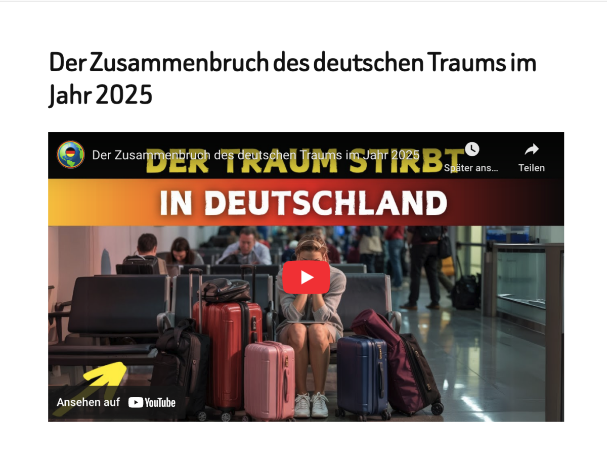 Der Zusammenbruch des deutschen Traums im Jahr 2025