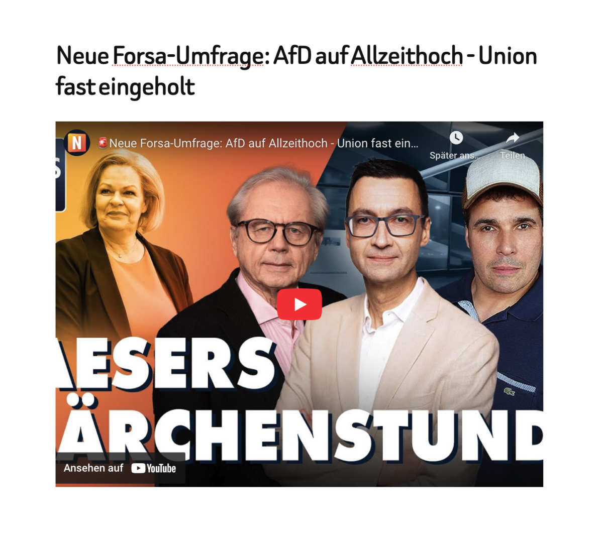 Neue Forsa-Umfrage: AfD auf Allzeithoch – Union fast eingeholt 