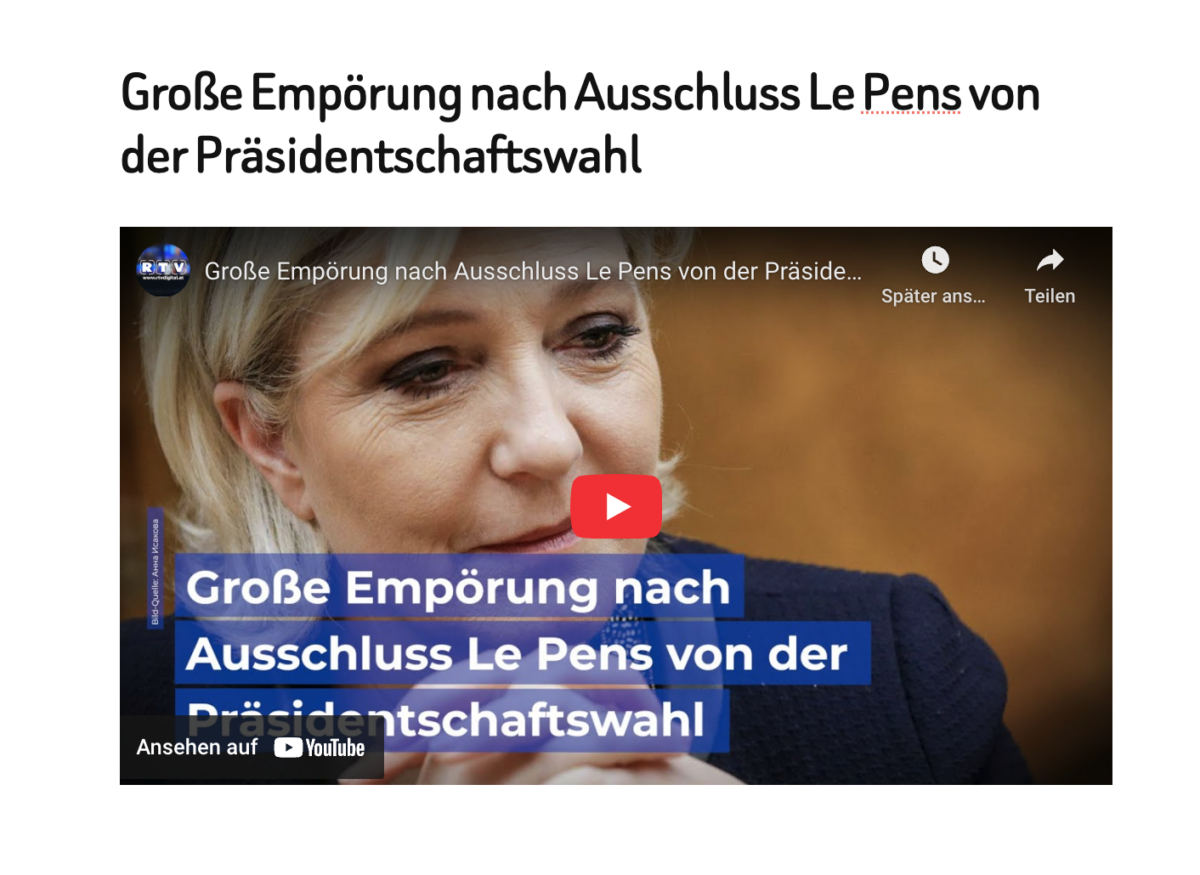Große Empörung nach Ausschluss Le Pens von der Präsidentschaftswahl