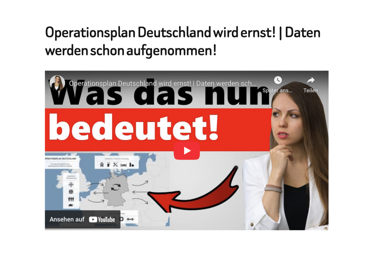 Operationsplan Deutschland wird ernst! | Daten werden schon aufgenommen!
