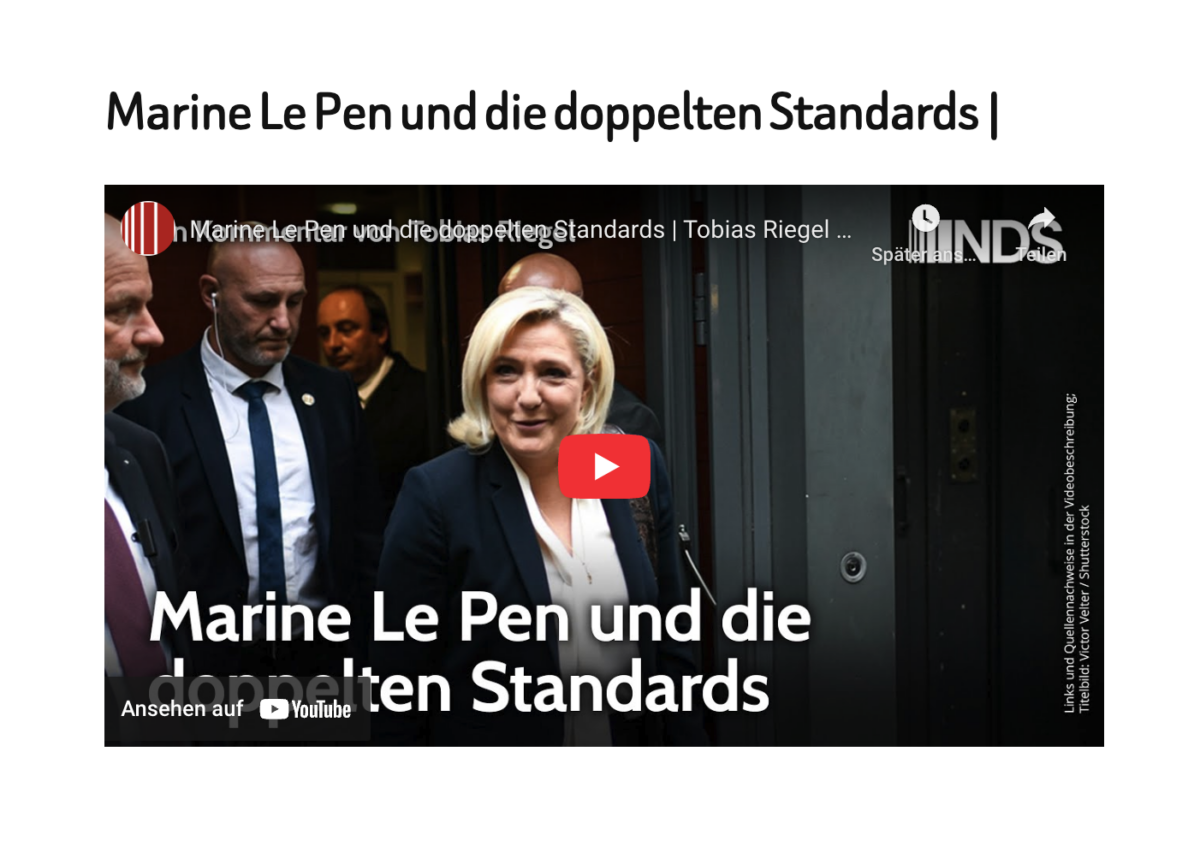 Marine Le Pen und die doppelten Standards |