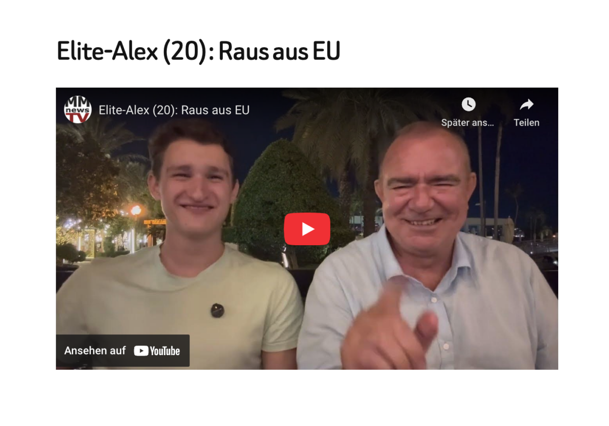 Elite-Alex (20): Raus aus EU
