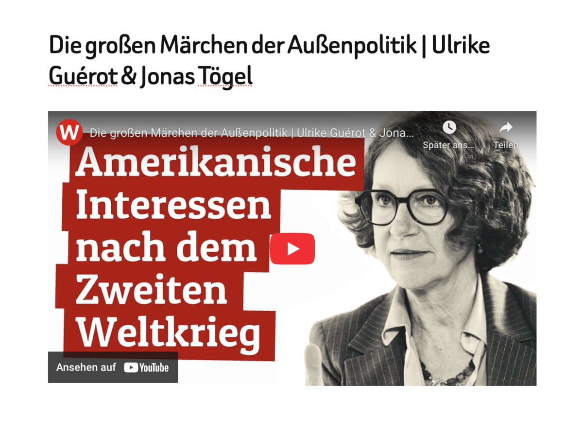 Die großen Märchen der Außenpolitik | Ulrike Guérot & Jonas Tögel