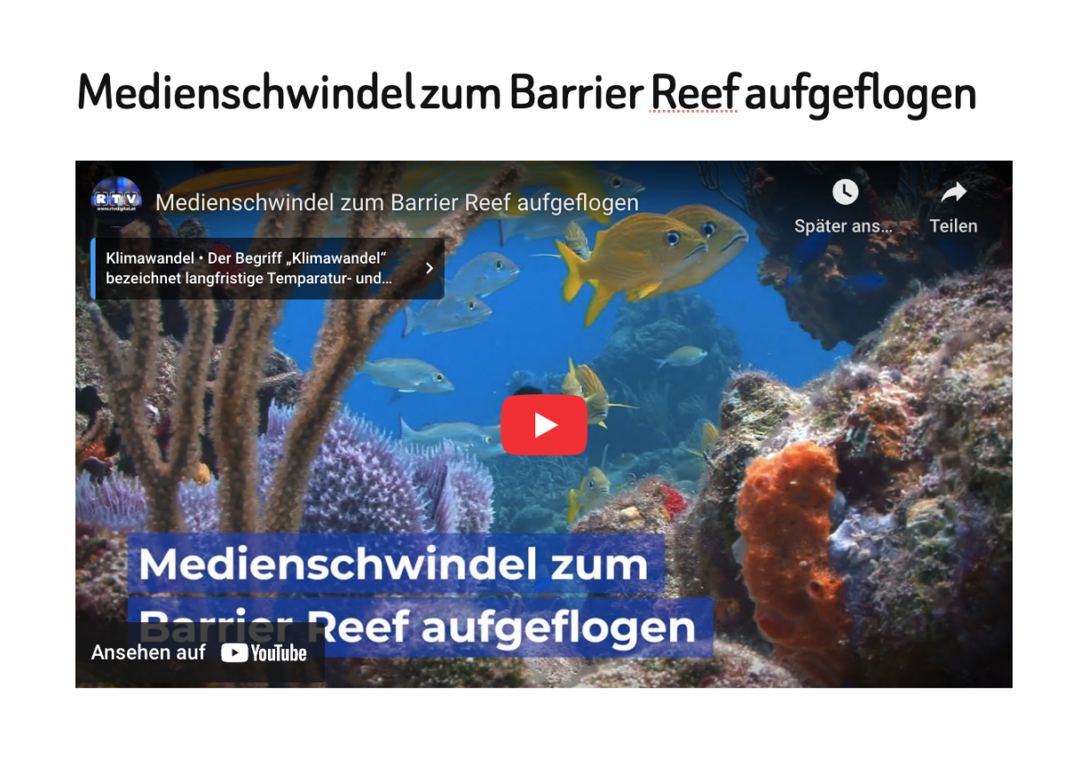 Medienschwindel zum Barrier Reef aufgeflogen