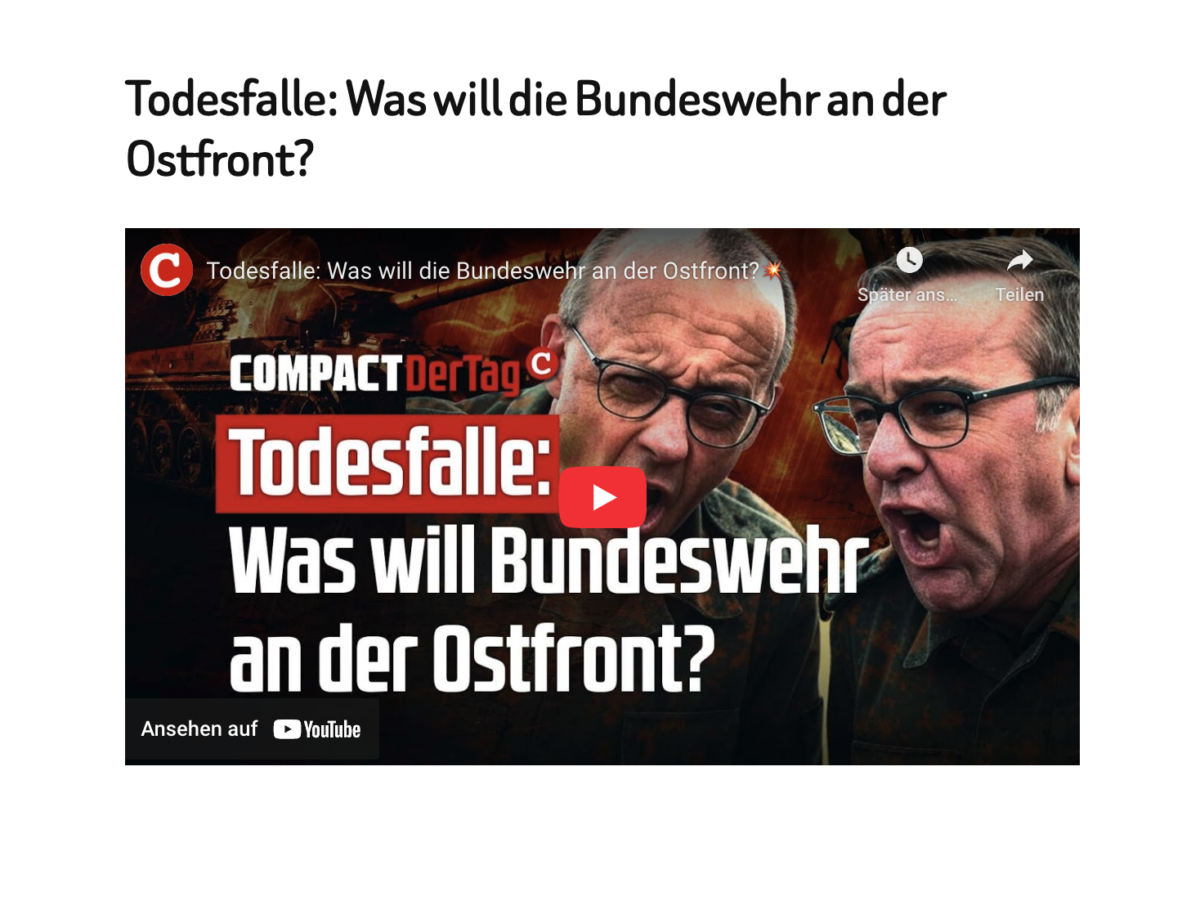 Todesfalle: Was will die Bundeswehr an der Ostfront?