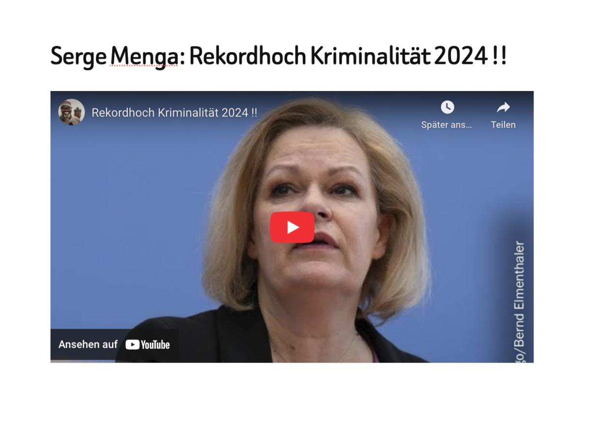 Serge Menga: Rekordhoch Kriminalität 2024 !!