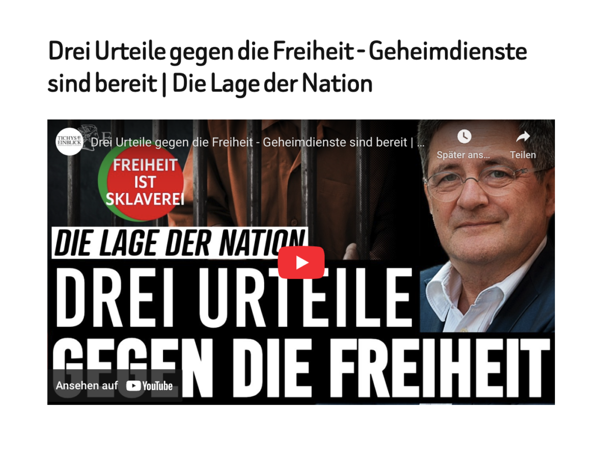 Drei Urteile gegen die Freiheit – Geheimdienste sind bereit | Die Lage der Nation