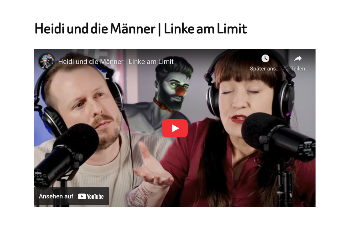 Heidi und die Männer | Linke am Limit