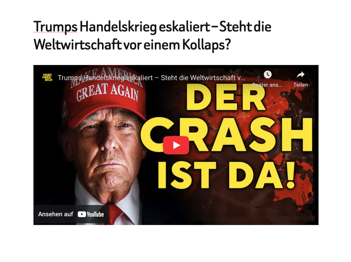 Trumps Handelskrieg eskaliert – Steht die Weltwirtschaft vor einem Kollaps?