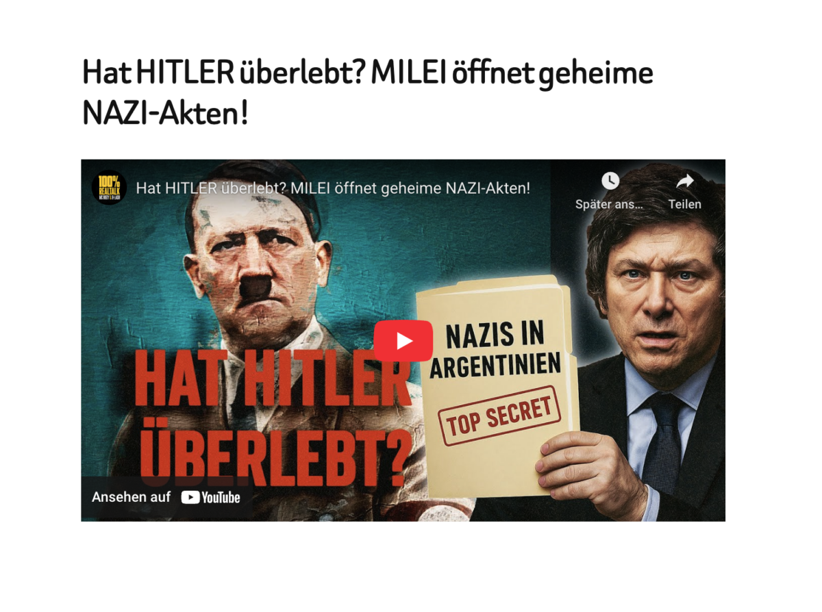 Hat HITLER überlebt? MILEI öffnet geheime NAZI-Akten!