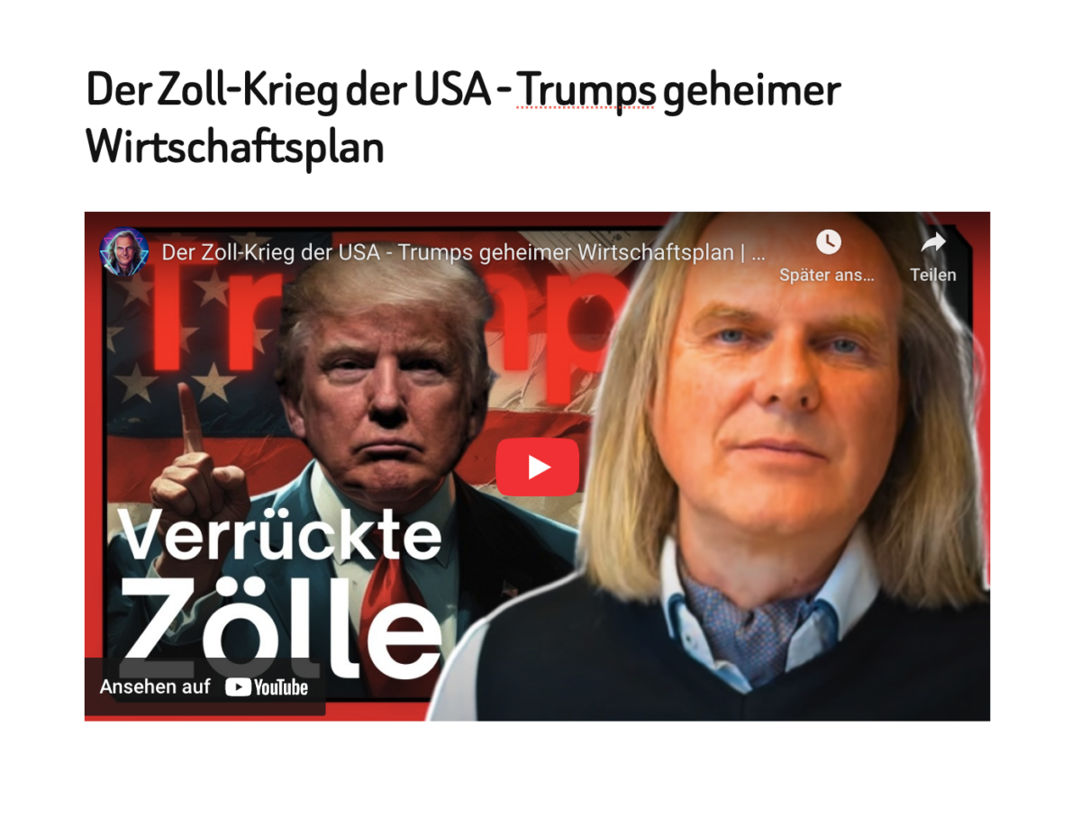 Der Zoll-Krieg der USA – Trumps geheimer Wirtschaftsplan 