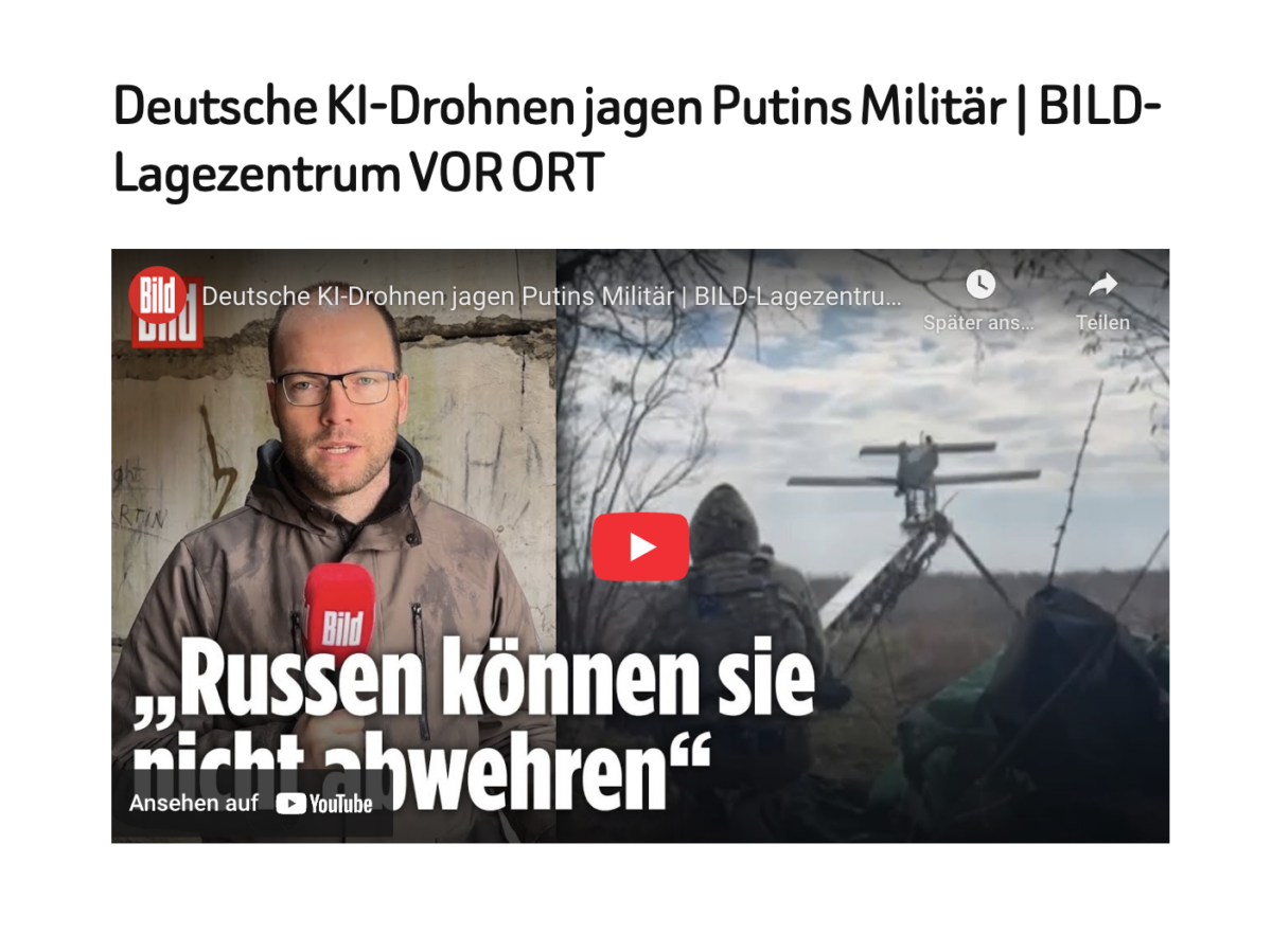 Deutsche KI-Drohnen jagen Putins Militär | BILD-Lagezentrum VOR ORT