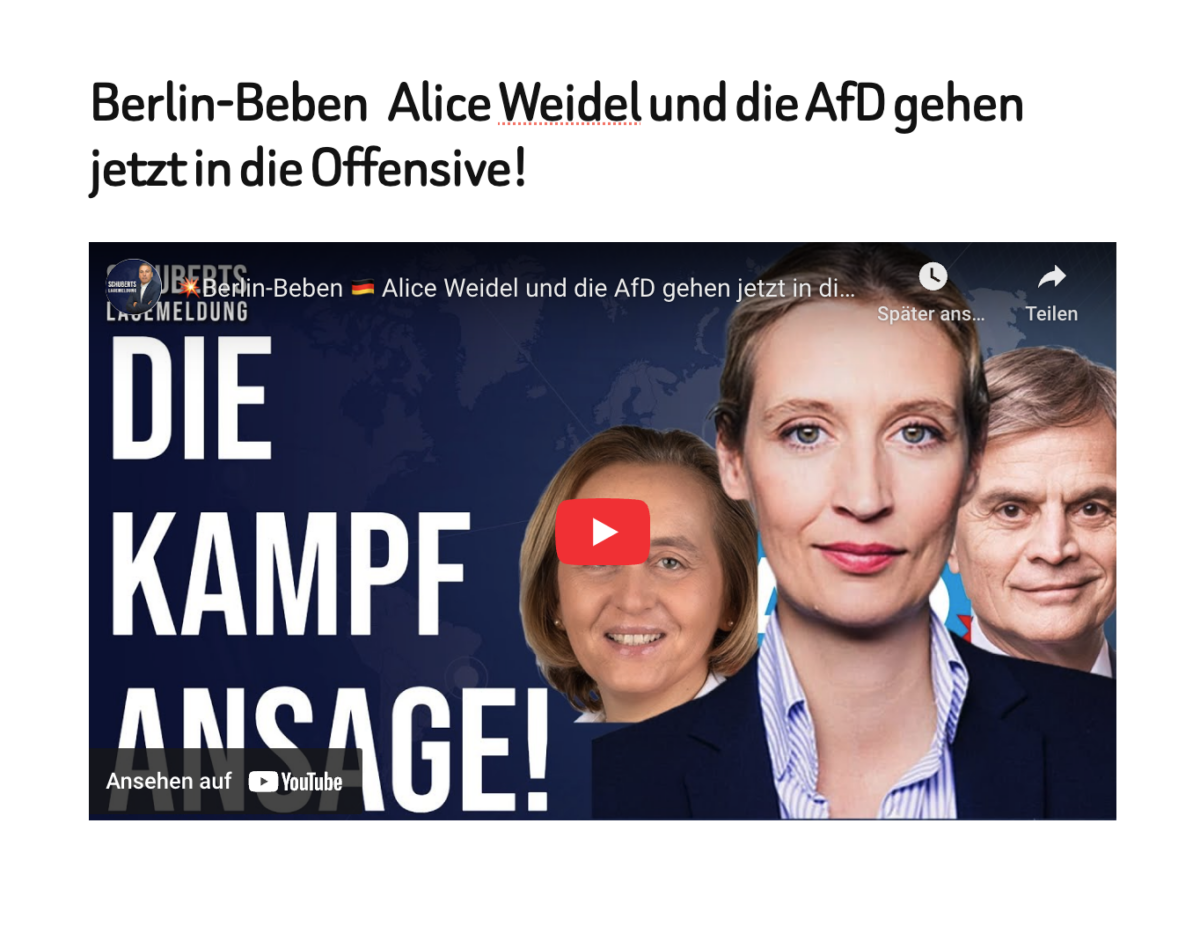 Berlin-Beben   Alice Weidel und die AfD gehen jetzt in die Offensive!