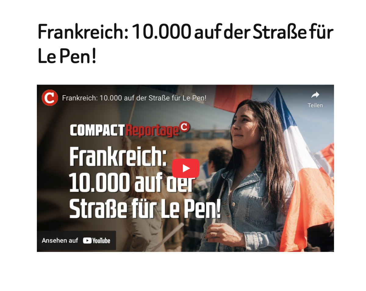 Frankreich: 10.000 auf der Straße für Le Pen!