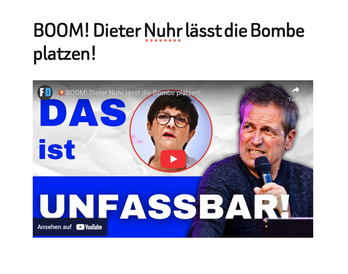 BOOM! Dieter Nuhr lässt die Bombe platzen!
