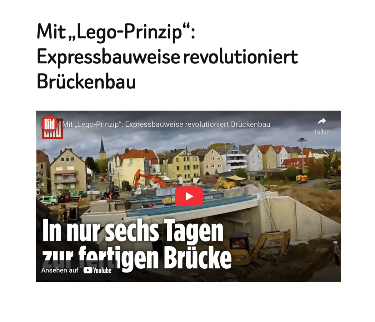 Mit „Lego-Prinzip“: Expressbauweise revolutioniert Brückenbau