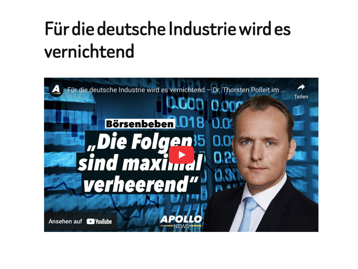 Für die deutsche Industrie wird es vernichtend 