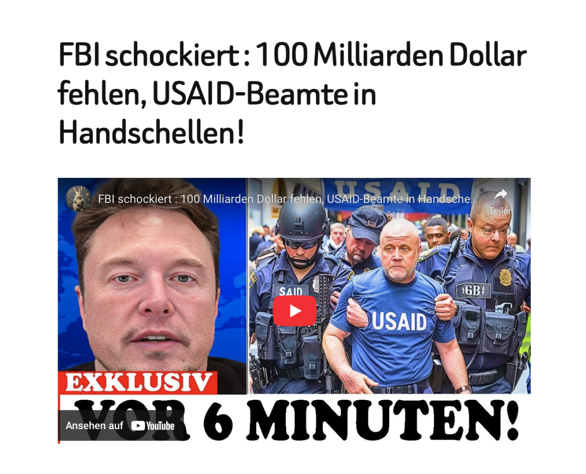 FBI schockiert : 100 Milliarden Dollar fehlen, USAID-Beamte in Handschellen!