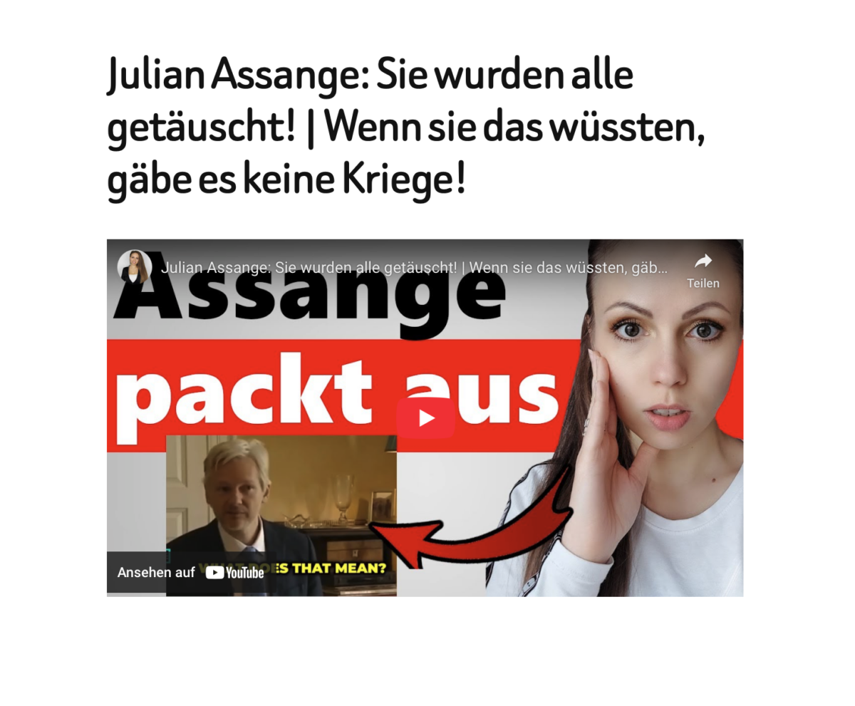 Julian Assange: Sie wurden alle getäuscht! | Wenn sie das wüssten, gäbe es keine Kriege!