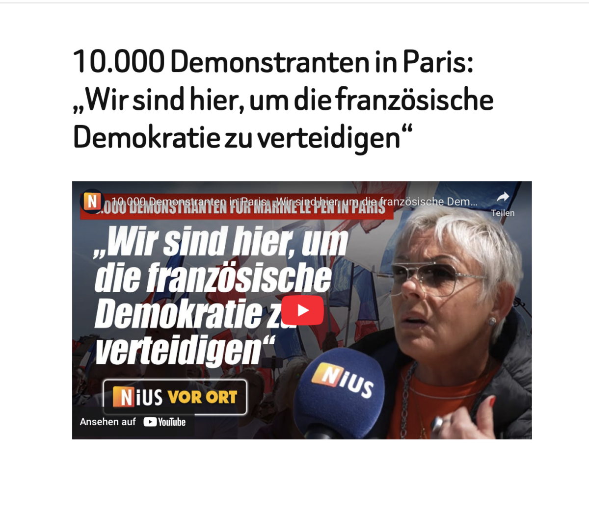 10.000 Demonstranten in Paris: „Wir sind hier, um die französische Demokratie zu verteidigen“