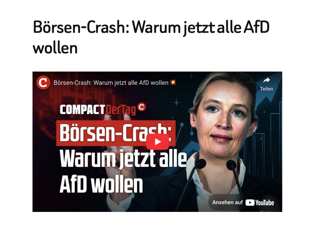 Börsen-Crash: Warum jetzt alle AfD wollen