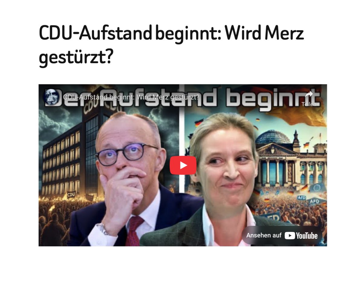 CDU-Aufstand beginnt: Wird Merz gestürzt?